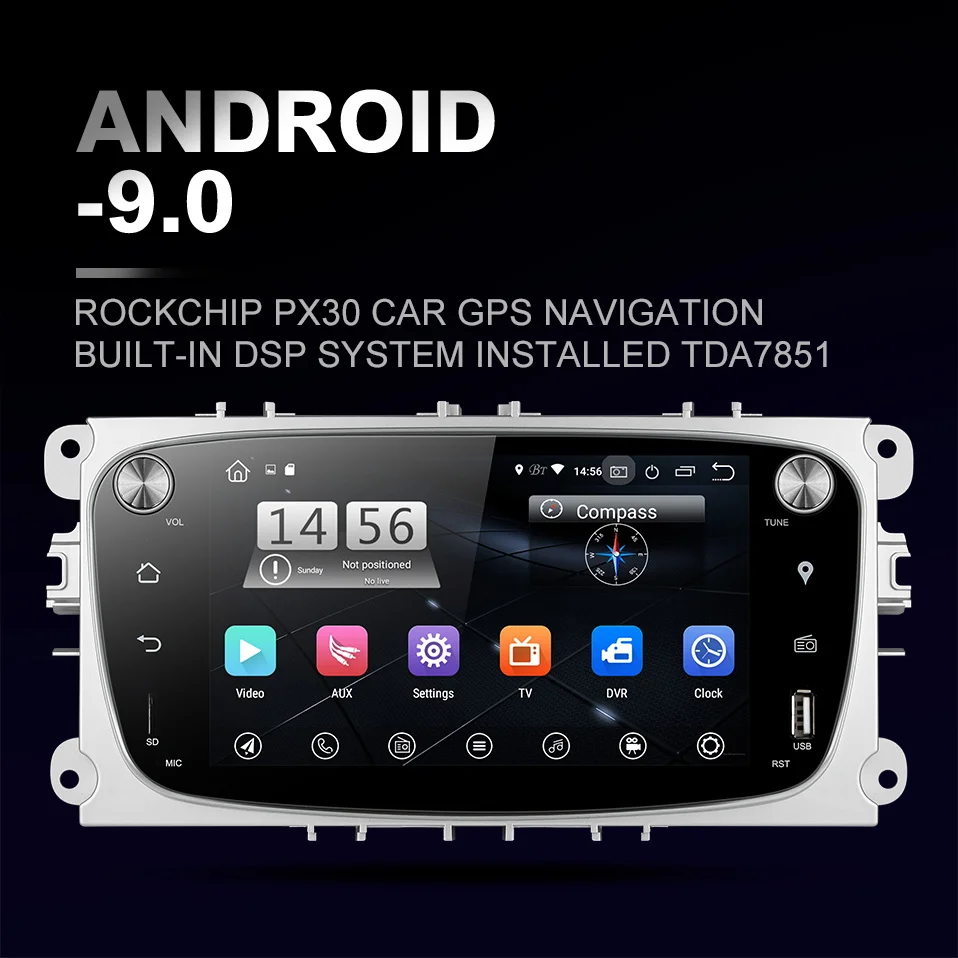 Uniway PX30 2G+ 3 знака после 2G android 9,0 автомобильный dvd для ford focus Mondeo for ford kuga для ford S-MAX C-MAXcar радио автомобиля gps навигации