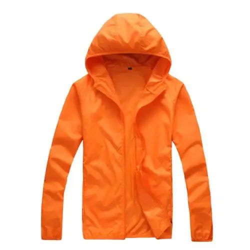Quick Dry Skin Coat Sunscreen Waterproof UV Women thin Army Outwear Ultra-Light Windbreake Jacket Women Men Windproof Coat Jacke Orange