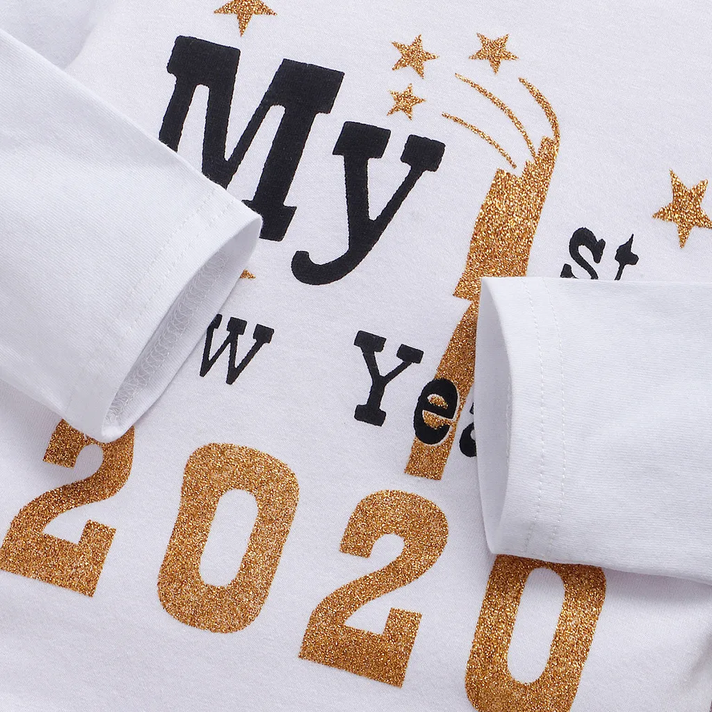 Коллекция года, Одежда для новорожденных с надписью «My First new year» хлопковый комбинезон для маленьких мальчиков и девочек, комбинезон и штаны, комплект одежды
