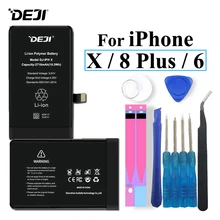 Deji Аккумулятор для Apple iPhone X 8 Plus 6 8P iPhoneX iPhone6 iPhone8P 2200mAh-3060mAh сменный литий-полимерный батарея+ бесплатный инструмент For Apple iPhone X 8Plus 6 Мобильный телефон батарея