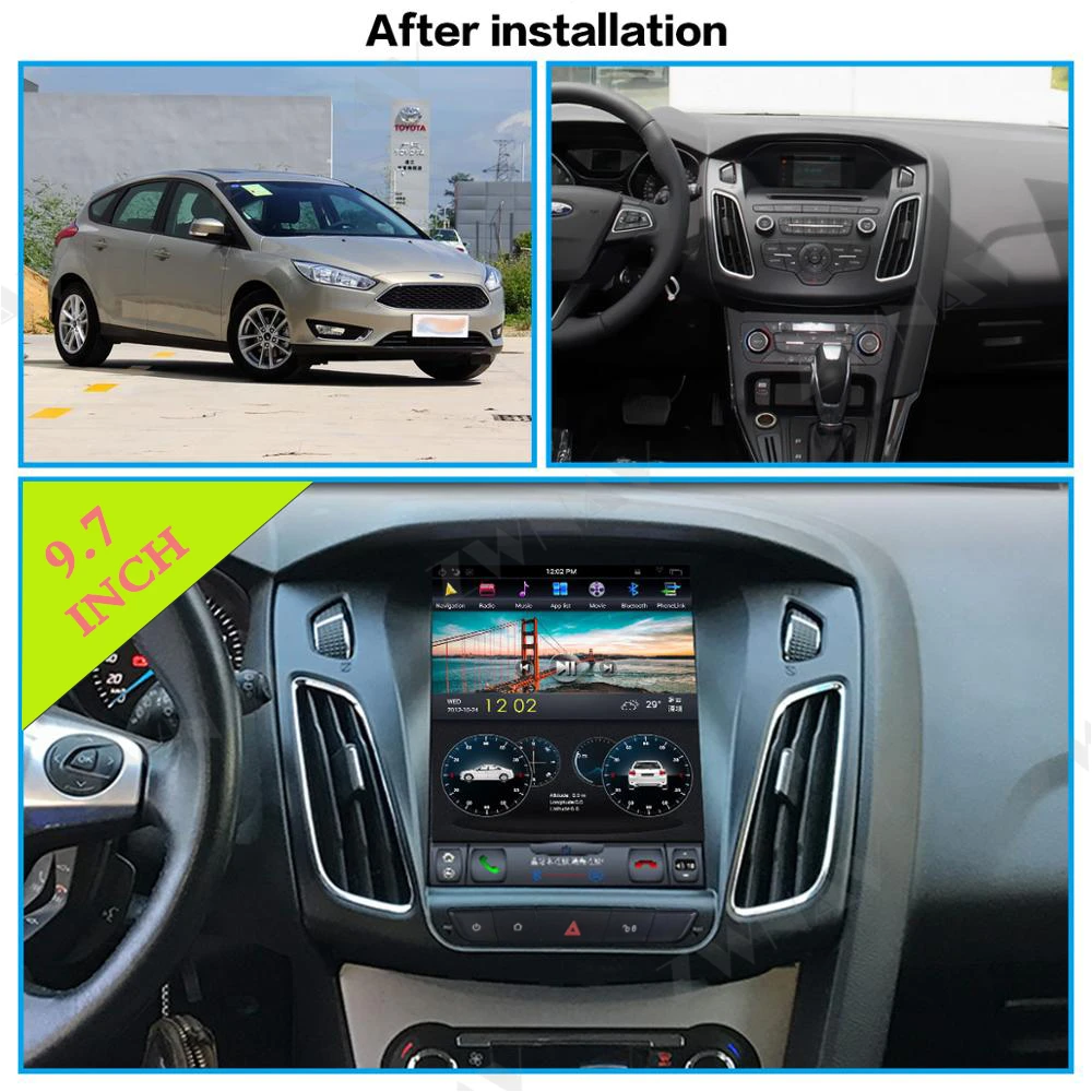 6-ядерный Автомобильный GPS-навигатор в стиле Tesla Android 9 0 для Ford Focus 2013-2017 стерео