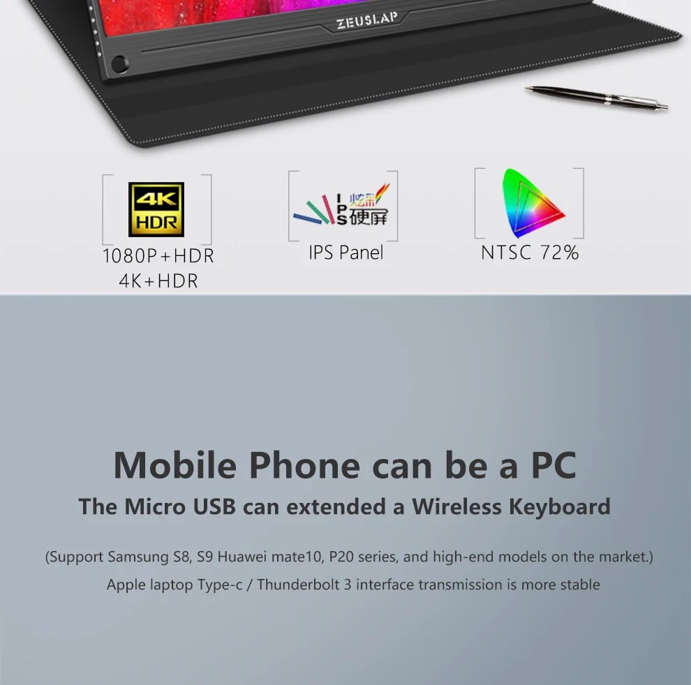 12," 13,3" 15," Тип C USB C HDMI DP 1080P 4K ультратонкий портативный монитор экран для переключателя, PS4, xbox, ноутбука, мобильного телефона