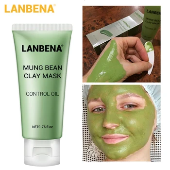 

LANBENA Mung Bean Clay Face Mask Reduce Acne Marks Nourishing Deep Cleaning Oil Controlling Clean Pores Remove Grease Skin Care