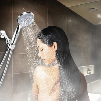 

Top-Handheld Shower Head with Hose, 5 Spray Setting Hand Held Shower Head with Pause Switch, High Pressure Shower Head, 60 inch