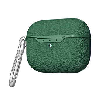 

Full Coverage Soft Lightweight Anti Lost PU Leather Protective Case With Keychain Portable Waterproof Shell For Apple Earphone