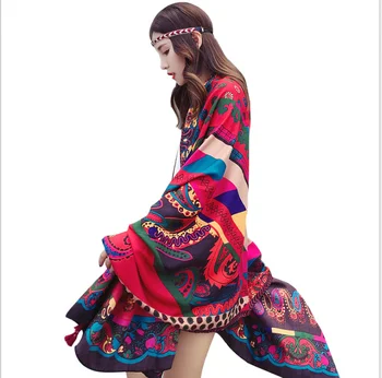 

Summer cotton hemp national wind tourism silk scarf sunscreen scarf air conditioning big shawl women beach towel floor stall thi