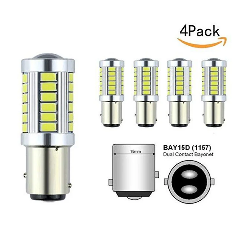 4x S25 1156 BA15S P21W 1157 P21/5 Вт BAY15D светодиодный светильник с 5630 33SMD автомобильные