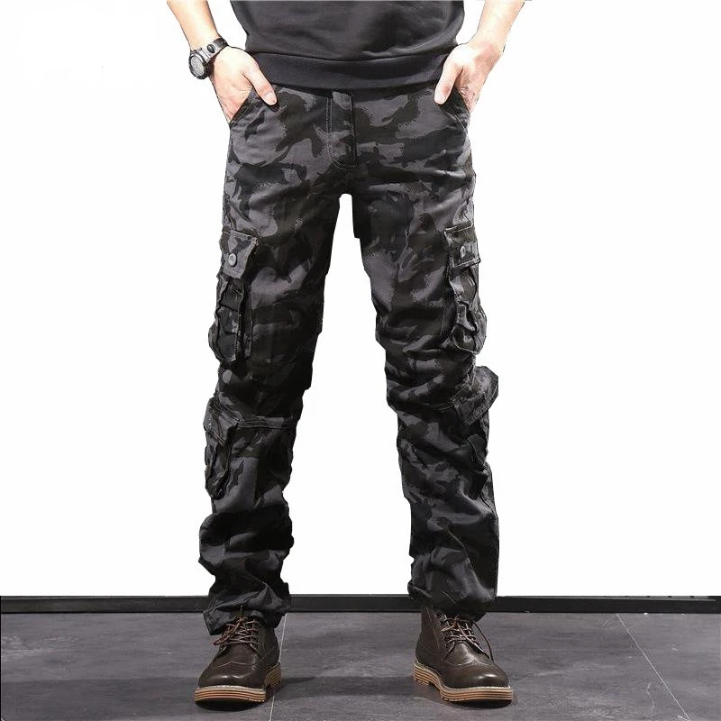 camuflaje para hombre, pantalón militar de algodón con múltiples bolsillos, para correr, ropa de combate del ejército|Pantalones informales| - AliExpress