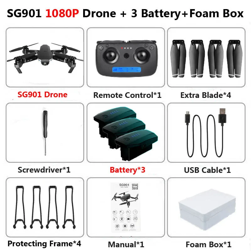 SG907 SG901 5G gps складной Профессиональный Дрон с двойной камерой 1080P 4K WiFi FPV широкоугольный Радиоуправляемый квадрокоптер Вертолет игрушка E502S - Цвет: SG901 1080P 3B F