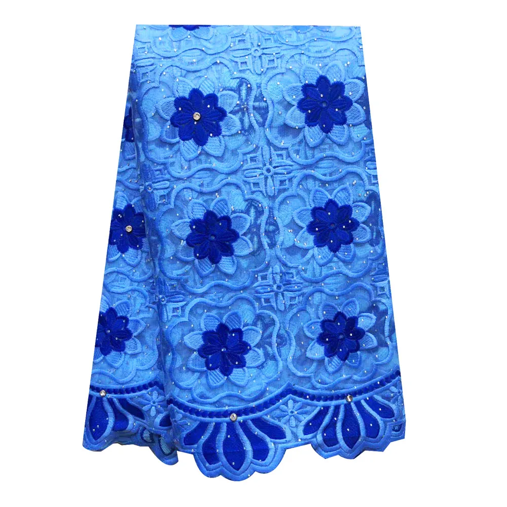 

New arrival milk silk lace materials blue net lace 5 yards french laces nigerian fabric with embroidered stones for wedding party dress