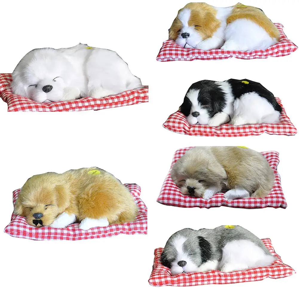 

Simulation Animal Toy Sleeping Dog Model Kids Plush Stuffed Doll with Sound