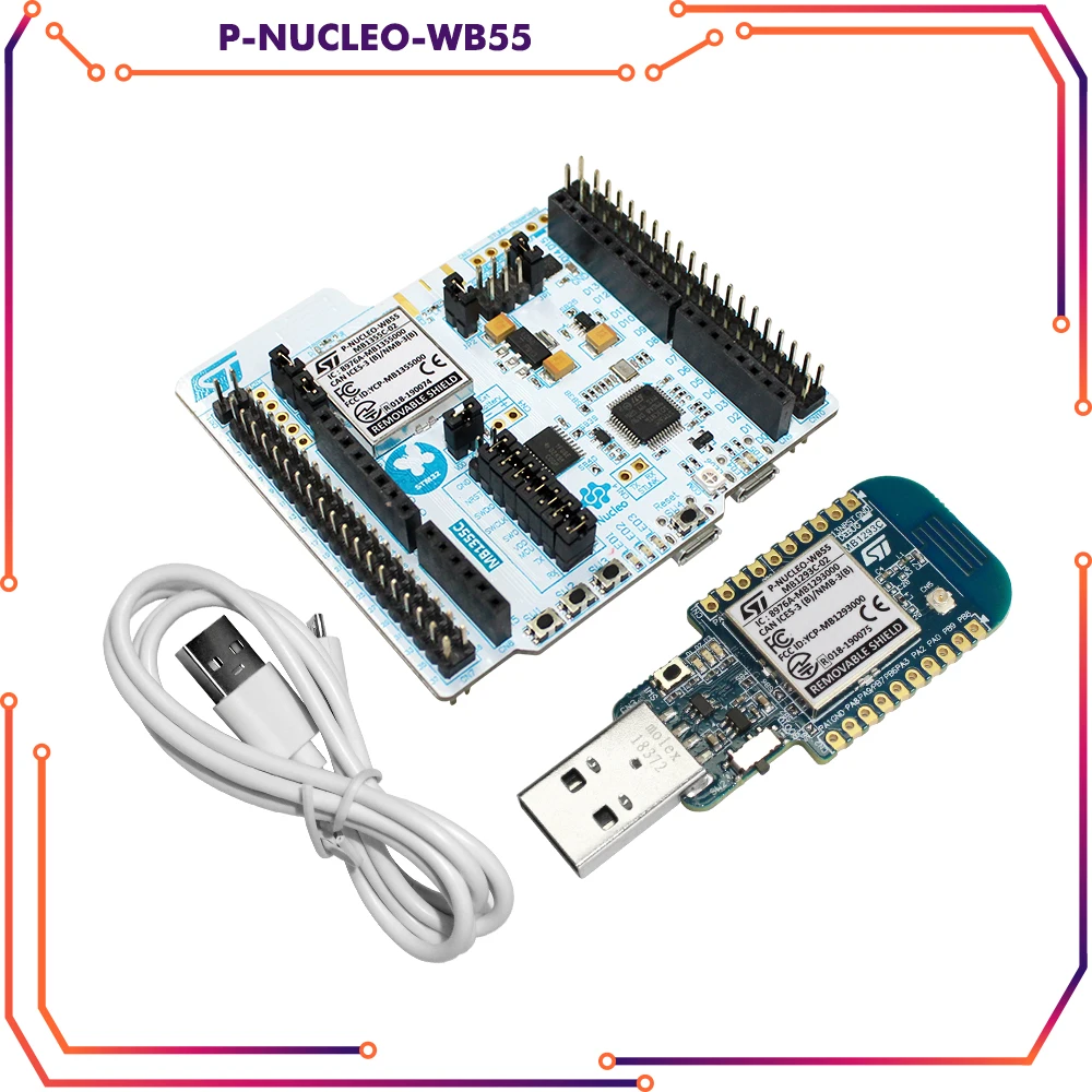 

Original P-NUCLEO-WB55 Development Kits ARM BLE Nucleo package including USB dongle and Nucleo-68 with STM32WB55 MCUs 100% new