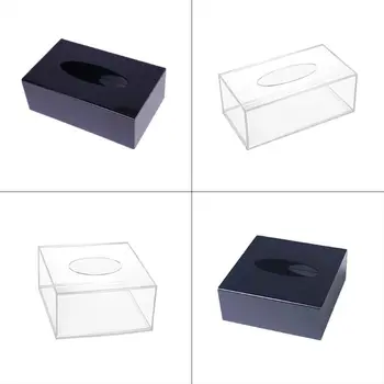 

Facial Tissue Dispenser Box Cover Holder Clear Acrylic Rectangle Napkin Organizer for Bathroom Kitchen and Office Room