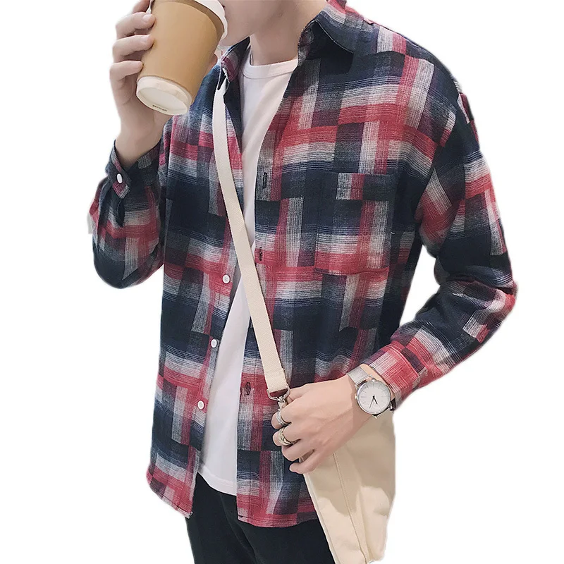 

Men Winter Flannel Thick Plaid Dress Shirt Long Sleeve Fashion Cotton Casual Warm Shirts Quality British Style Fleece Brand Male