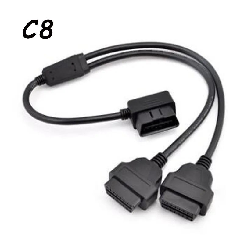 1,5 м Obd 16 Pin папа-двойной женский OBDII OBD 16 Pin для ELM327 удлинитель Соединительный кабель OBD кабель ODB2 16 Pin OBD 2 адаптер - Цвет: L type obd 16pin