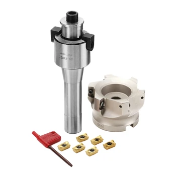 

400R 80mm Face End Mill CNC Cutter +R8 FMB27 Arbor +6Pcs APMT1604 Carbide