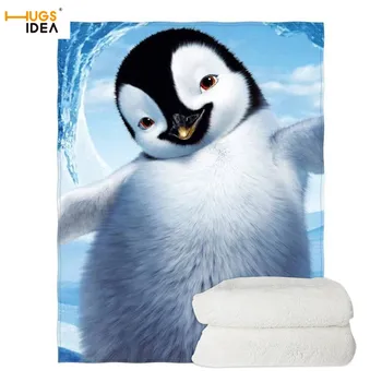 

HUGSIDEA Keep Warm Blanket Kawaii Penguin Print Soft Sofa/Couch Blanket Spring Air Condition Blanket Multi Color Blanket 2020