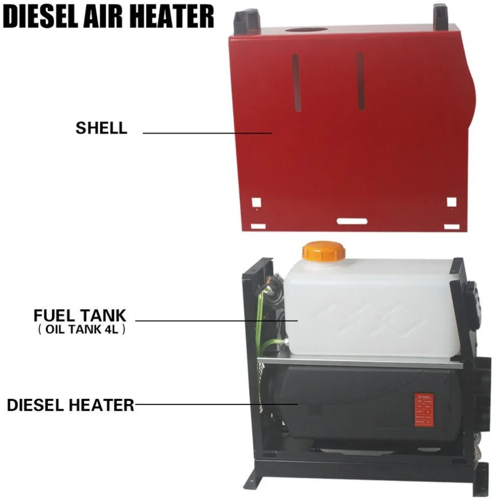 12 В/5000 Вт Воздушный дизельный Обогреватель, 4 отверстия, ЖК-монитор, воздушный дизельный Обогреватель для автомобиля, грузовика, дизельный автомобильный обогреватель, воздушный обогреватель
