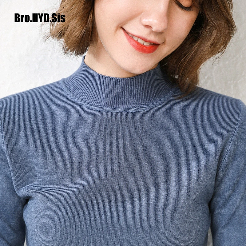 

2020 Autumn Winter Sweater Women Knitted Ribbed Pullover Sweater Long Sleeve Turtleneck Slim Fit Jumpers Soft Warm Pull Femme