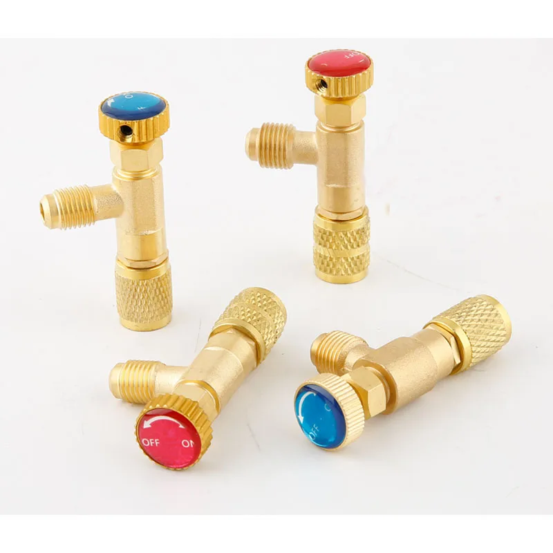 2pcs R22 R410A Refrigeration Charging Adapter For 1/4" Safety Valve Service 