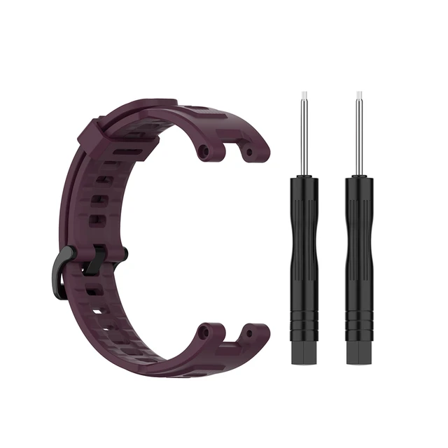 Replacement Strap For Huami Amazfit T rex Strap Silicone Watchband For Amazfit T-Rex/T-Rex Pro Strap With Black Protector Case Purple