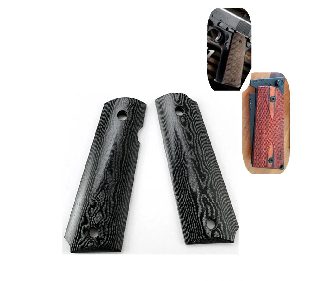 

1 Pair Damascus Pattern Micarta Handle DIY Patch Material Upgrade Anti-slip scales slabs blanks For 1911 Grips