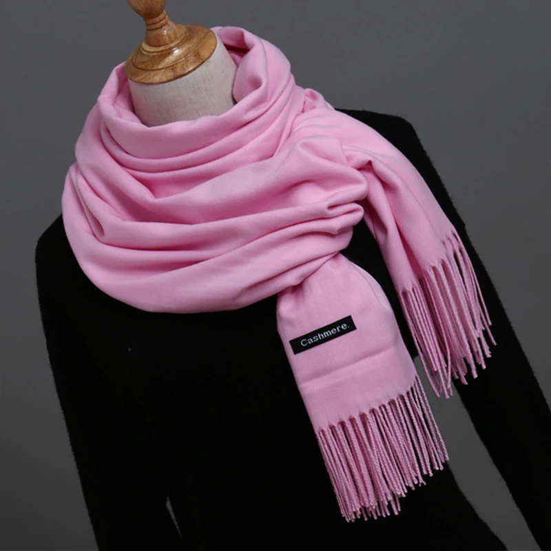 Женский кашемировый шарф, унисекс, толстые теплые зимние шарфы, Femme, Пашмина, платок, Шерстяной палантин, длинный, для джентльмена, деловой, шарфы - Цвет: 250G Color 6