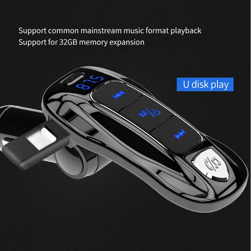 JaJaBor Bluetooth 5,0 автомобильный комплект Handsfree FM передатчик MP3 плеер PD3.0 Быстрая зарядка Поддержка TF карта U диск воспроизведение