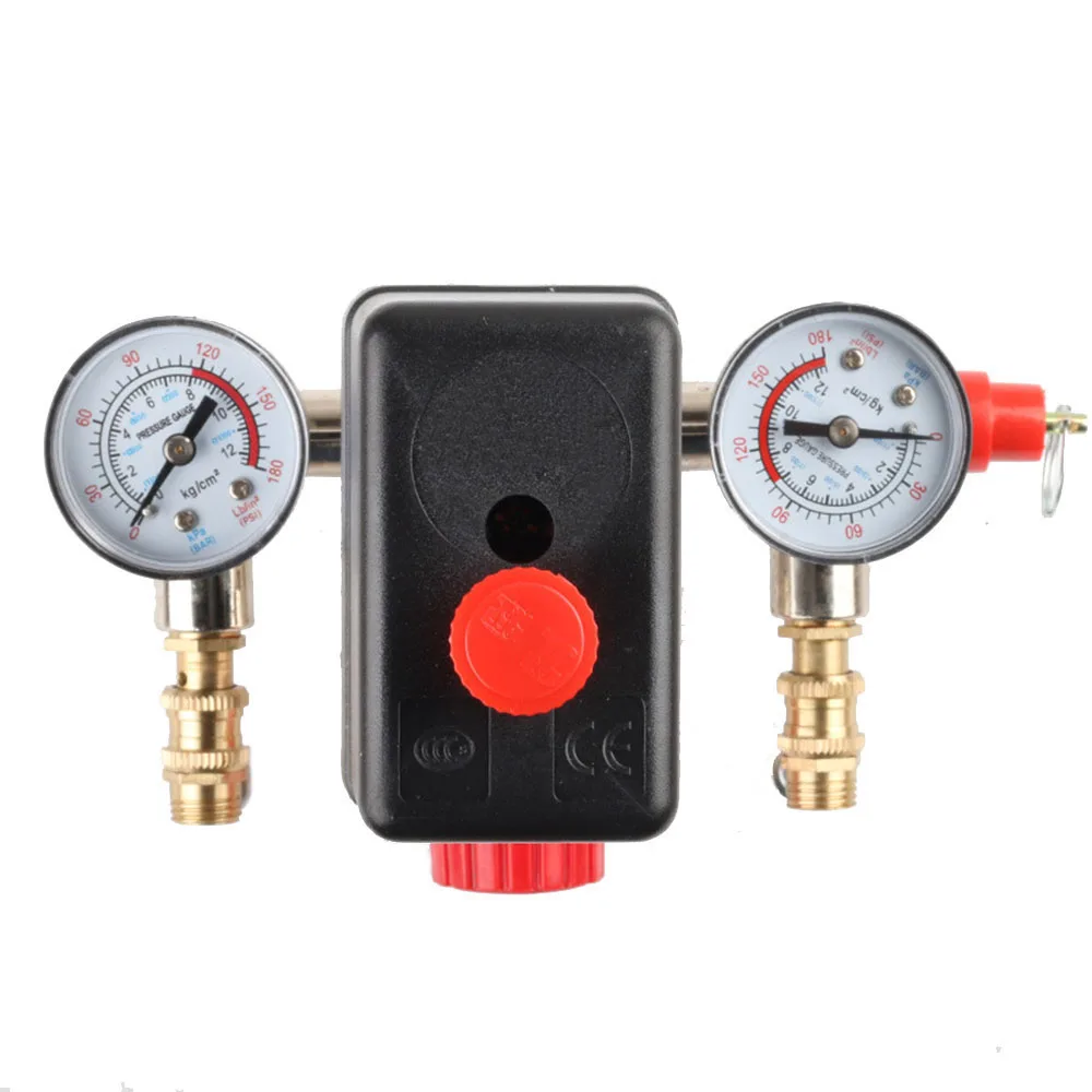 

220/380V Air Compressor Pressure Switch Control Valve Manifold Regulator Gauges Attachment Lighting Accessories