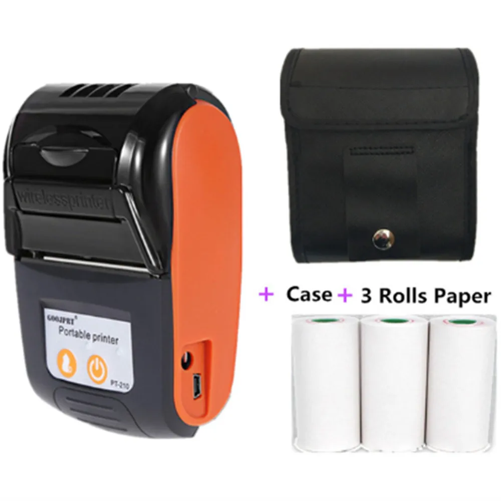 GOOJPRT PT210 58mm Thermal Receipt Printer USB & Bluetooth Interface Wireless Connect With Phone Free Application Mini Printer canon small photo printer