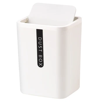 

Desktop Trash Can Small Mini Garbage Can Plastic Dustbin with Shake Cover for Home Office UND Sale