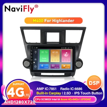 

NaviFly Android 10.0 4G+64G Carplay for Toyota Highlander 2 XU40 2007-2014 Car Radio Multimedia Video Player Navigation GPS