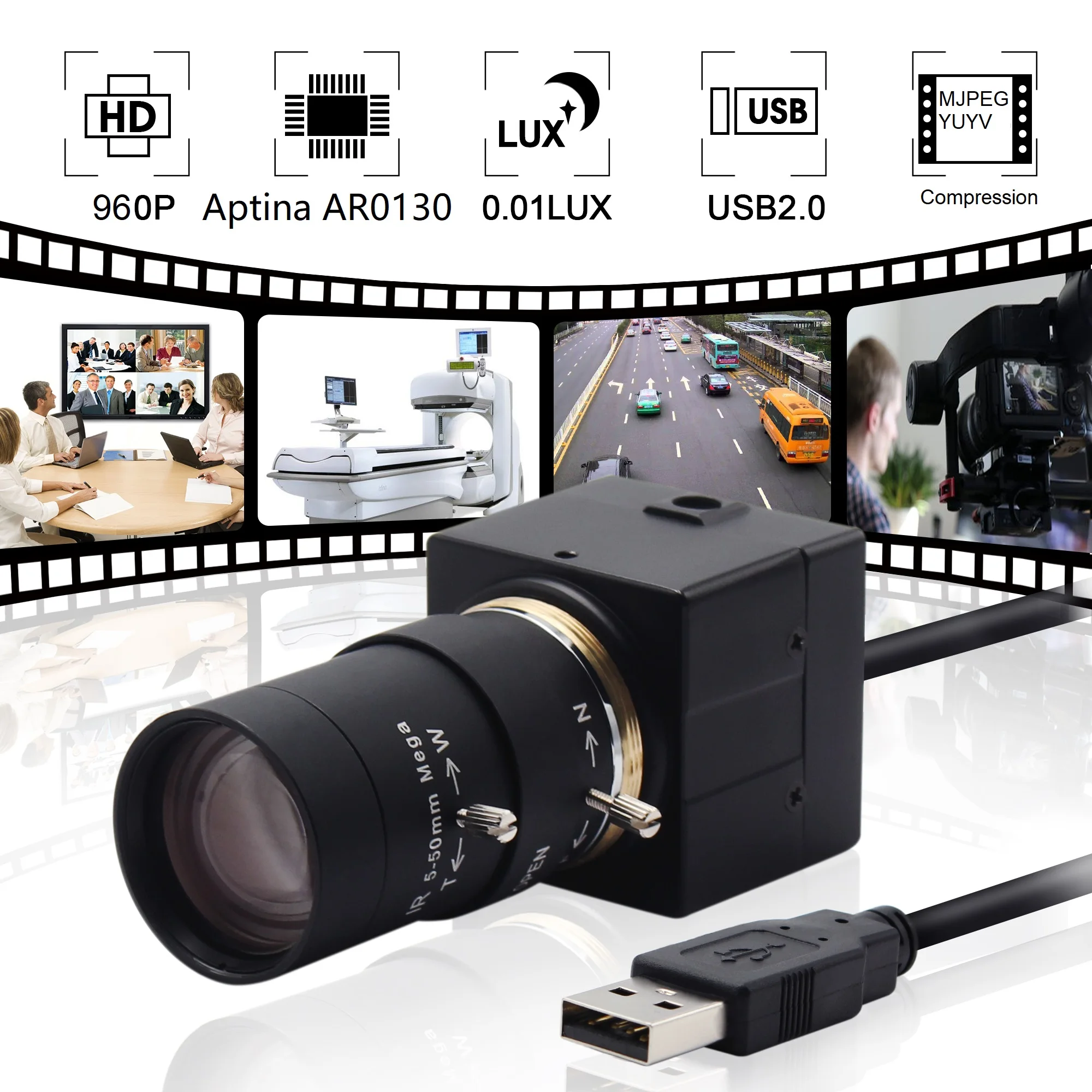 1 3mp 960 1080p Hd Ar0130 Cmosセンサー0 01lux低照度バリフォーカルレンズミニusb Webカメラウェブカメラpcコンピュータのラップトップ Cmos Sensor Mini Usb Cameralow Illumination Aliexpress
