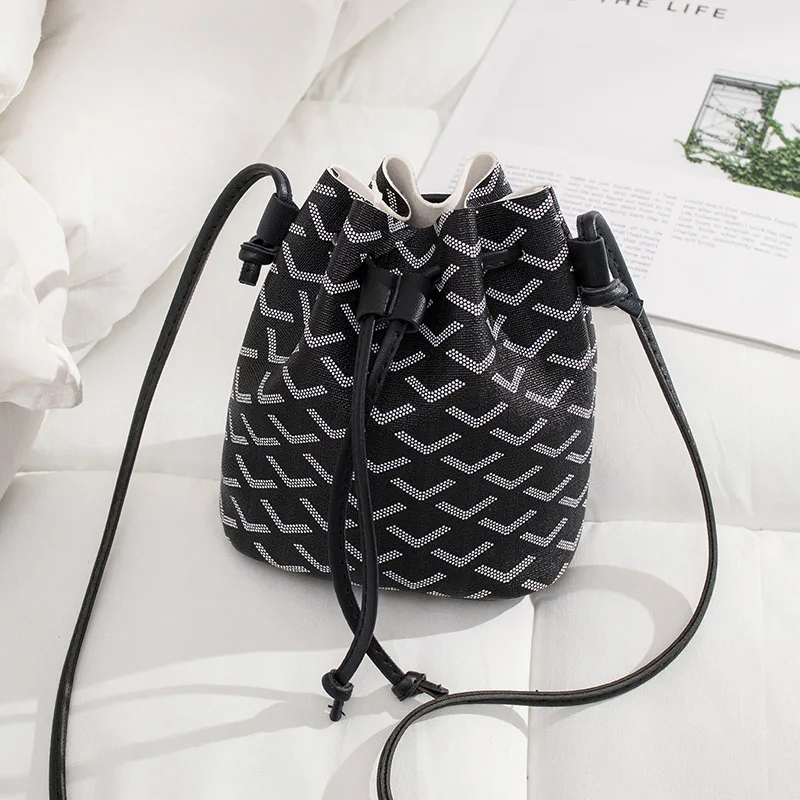 2020 New Fashion Simple Women PU Mini Drawstring Shoulder Bag Ladies Girl Bucket Crossbody Messenger Phone |