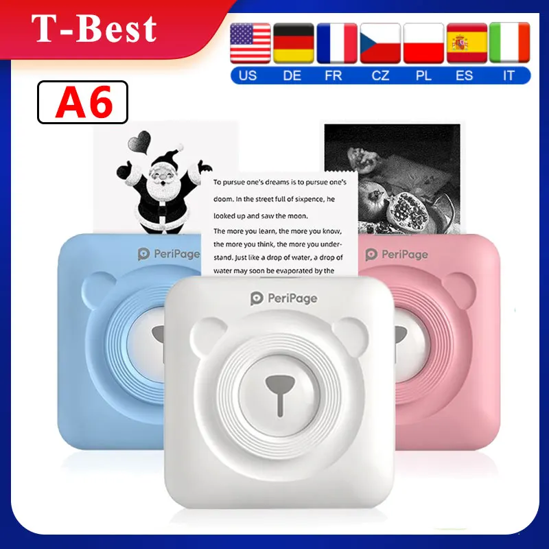 Printers Thermal-Printer-Paper Photo-Pocket Bluetooth Peripage Android Mini Portable