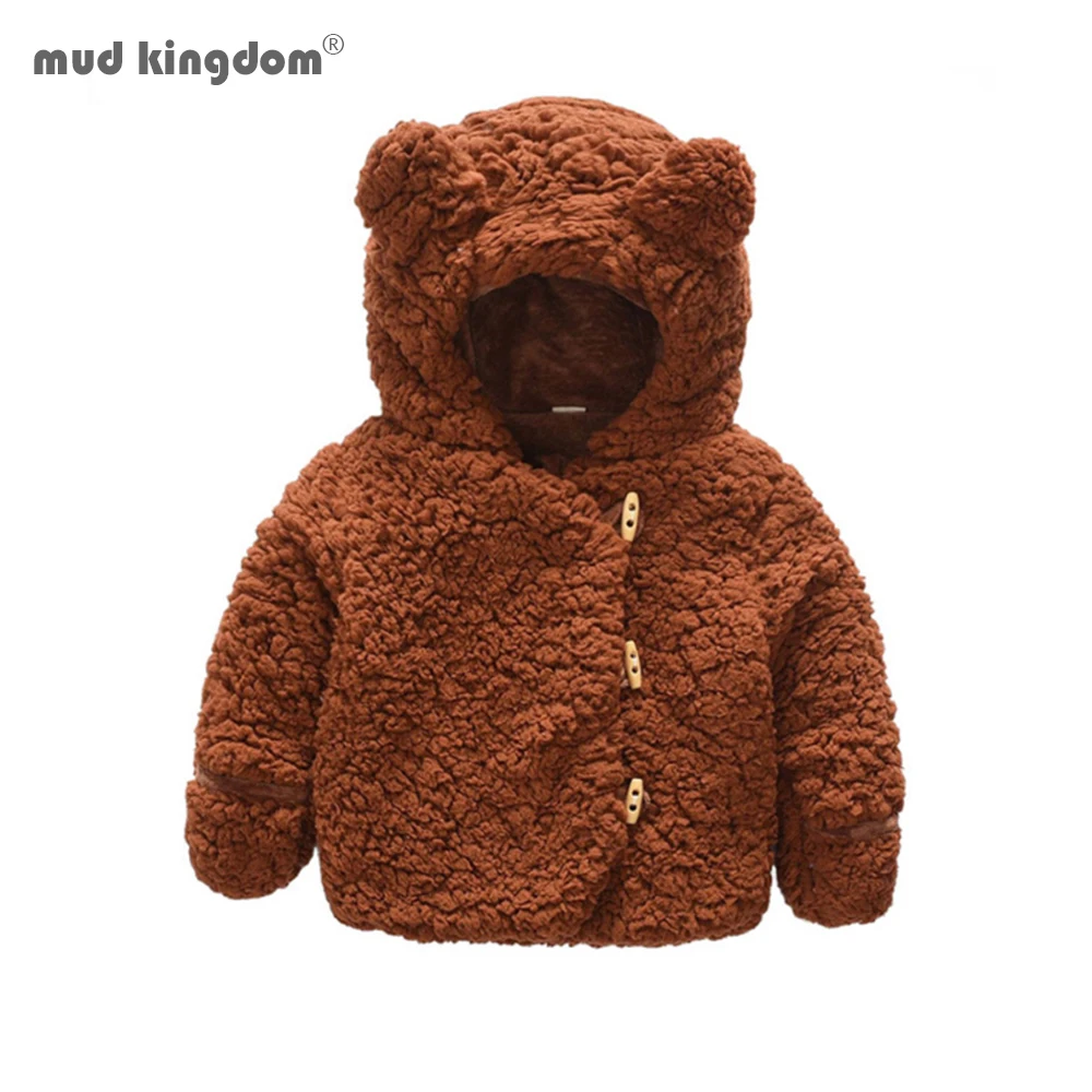 Mudkingdom Baby Clothes Long Sleeve Autumn Winter Ear Hooded Boys Girls Jackets Fleece Thick Warm Kids Outerwear Toddler Coats | Детская