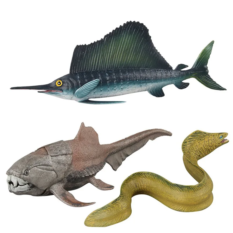 Sailfish/Morayeel/Dunkleosteus мягкие резиновые игрушки фигурка животного коллекционные