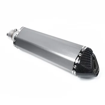 

Silver Motorcycle Exhaust Muffler Pipe Exhaust Stainless Steel Replacement Part