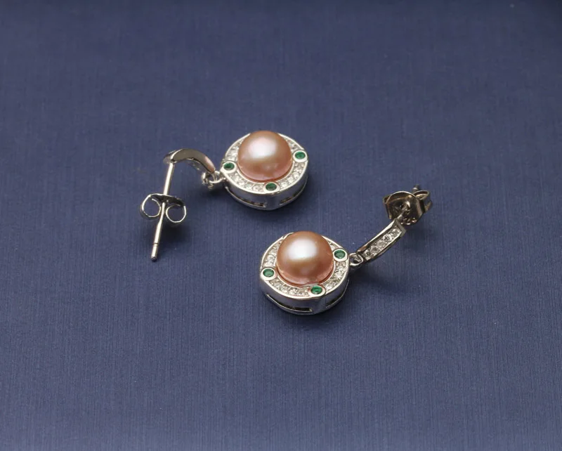 Натуральный камень жемчужные серьги женские, модные милые серебряные серьги 925 пробы день рождения дочери подарок