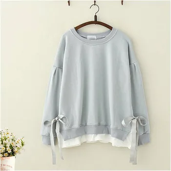 

Harajuku Janpan Style women Hoodie Sweatshirts Autumn Solid Pullovers Girls Hoodie Streetwear Casual Gray Hoodies Funny Women