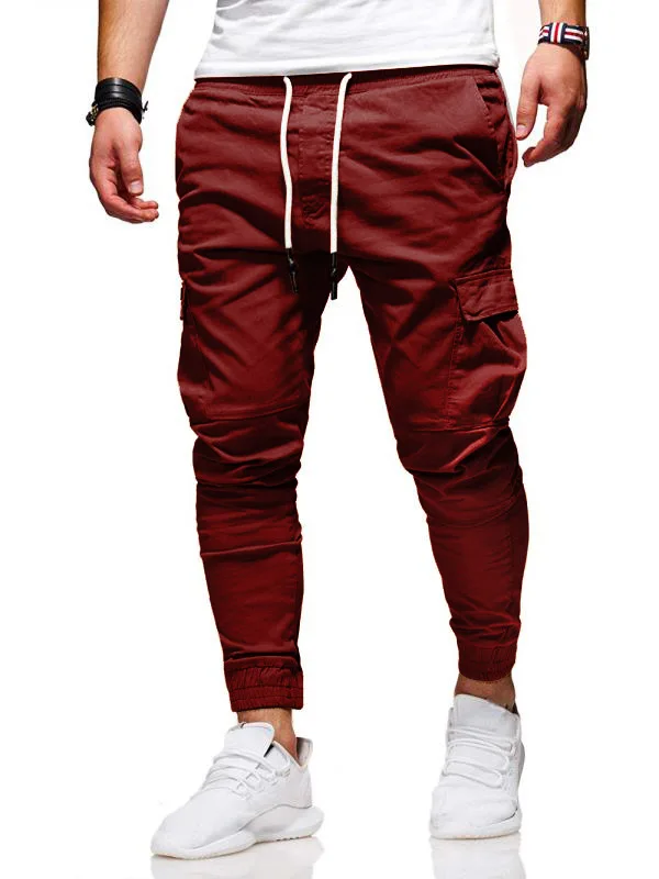 casual dress pants Men Pants Thin Fashion Casual Jogger Pants 2020 Streetwear Cargo Pants Men's Multi-pockets Trousers Fitness Gyms Sweatpants Mens casual pants