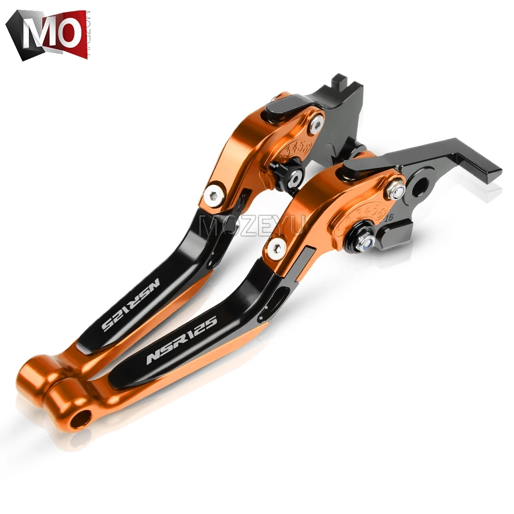 Orange Black Мотоцикл NSR125 рычаги тормоза сцепления для Honda NSR 125 1988-1990 1989 CNC регулируемые складные выдвижные рычаги тормоза сцепления - Цвет: Orange Black