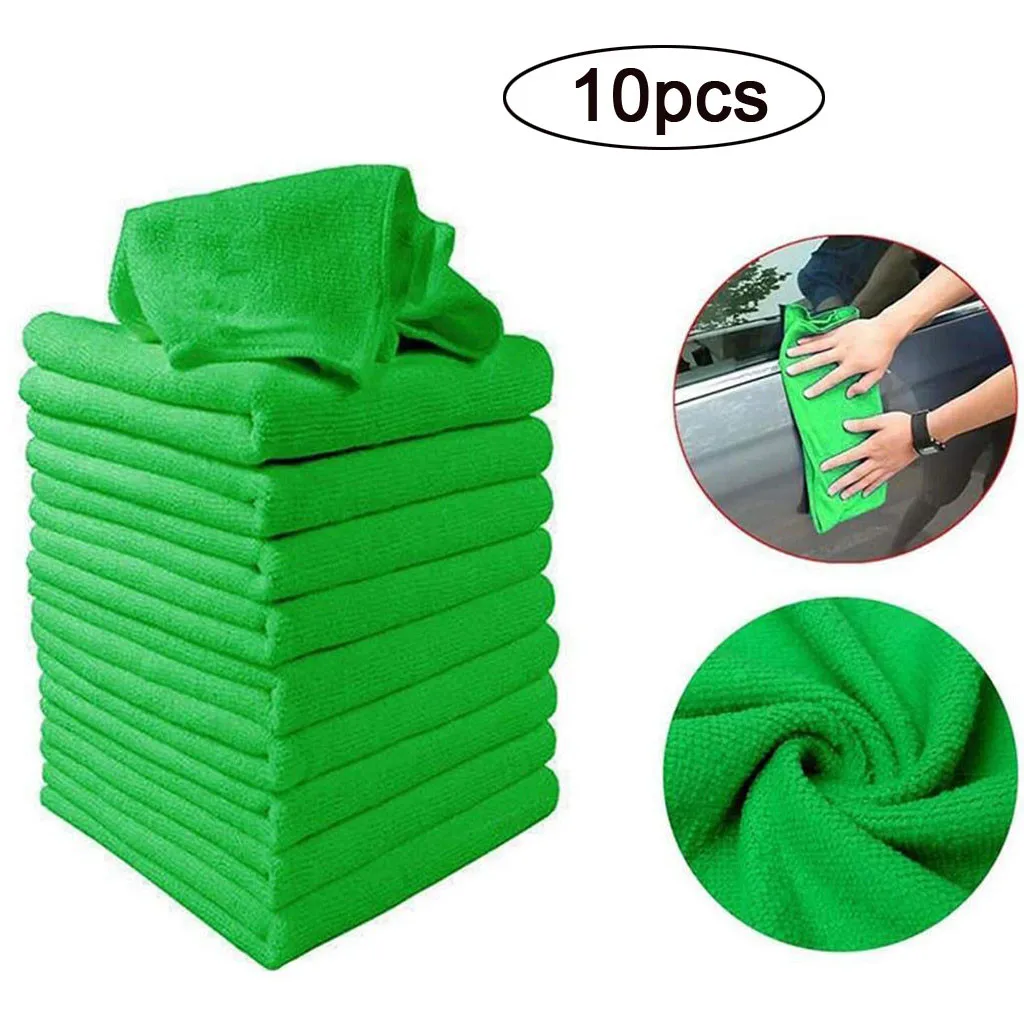 Green Франшизы 10 шт. салфетки замша с очаровательным 25x25 см, многофункциональное, микрофибра чистки Полотенца s Авто мытья сухой чистая Полировка ткань Полотенца - Цвет: Green