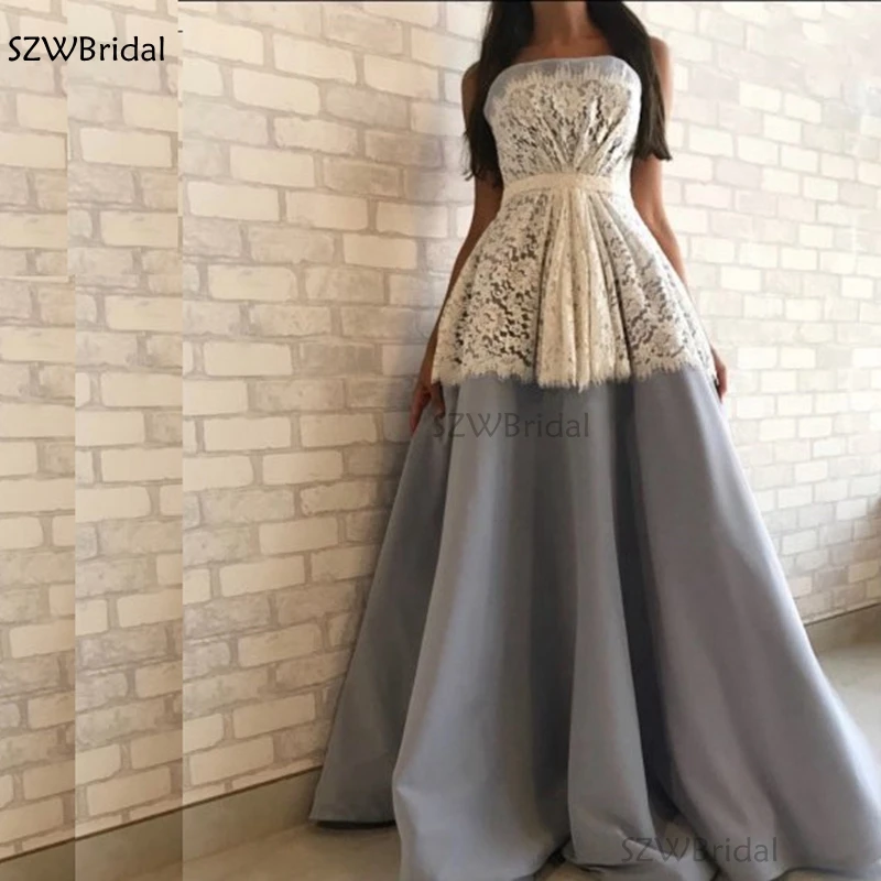 ivory lace evening gown