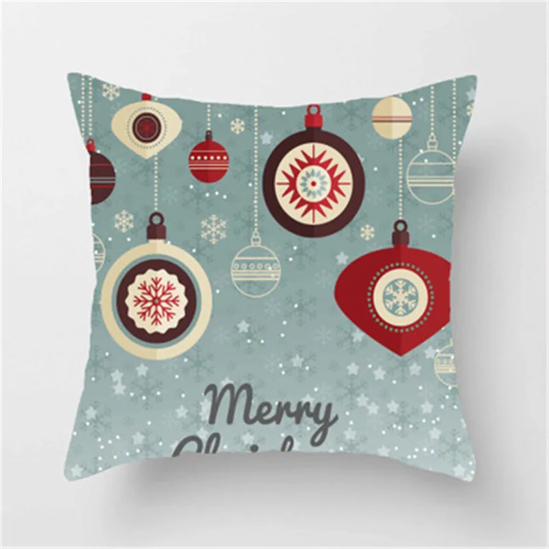 

45cm New Year Decor Merry Christmas Decorations For Home Pillow Case Santa Claus Reindeer Linen Cover Cushion Natal M3356