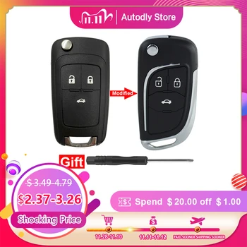 

OkeyTech For Chevrolet Lova Aveo Cruze Modified Flip Folding Remote Car Key Shell For Opel Vauxhall Insignia Astra J H For Buick