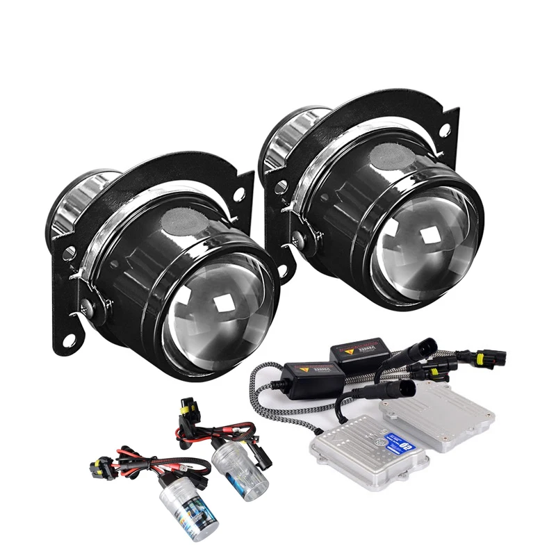 

2.5 inch HID Bi-xenon Fog Lights Metal Projector Lens Bifocal Driving Lamp Retrofit Motorcycle Car Styling H11 4300K 6000K 8000K