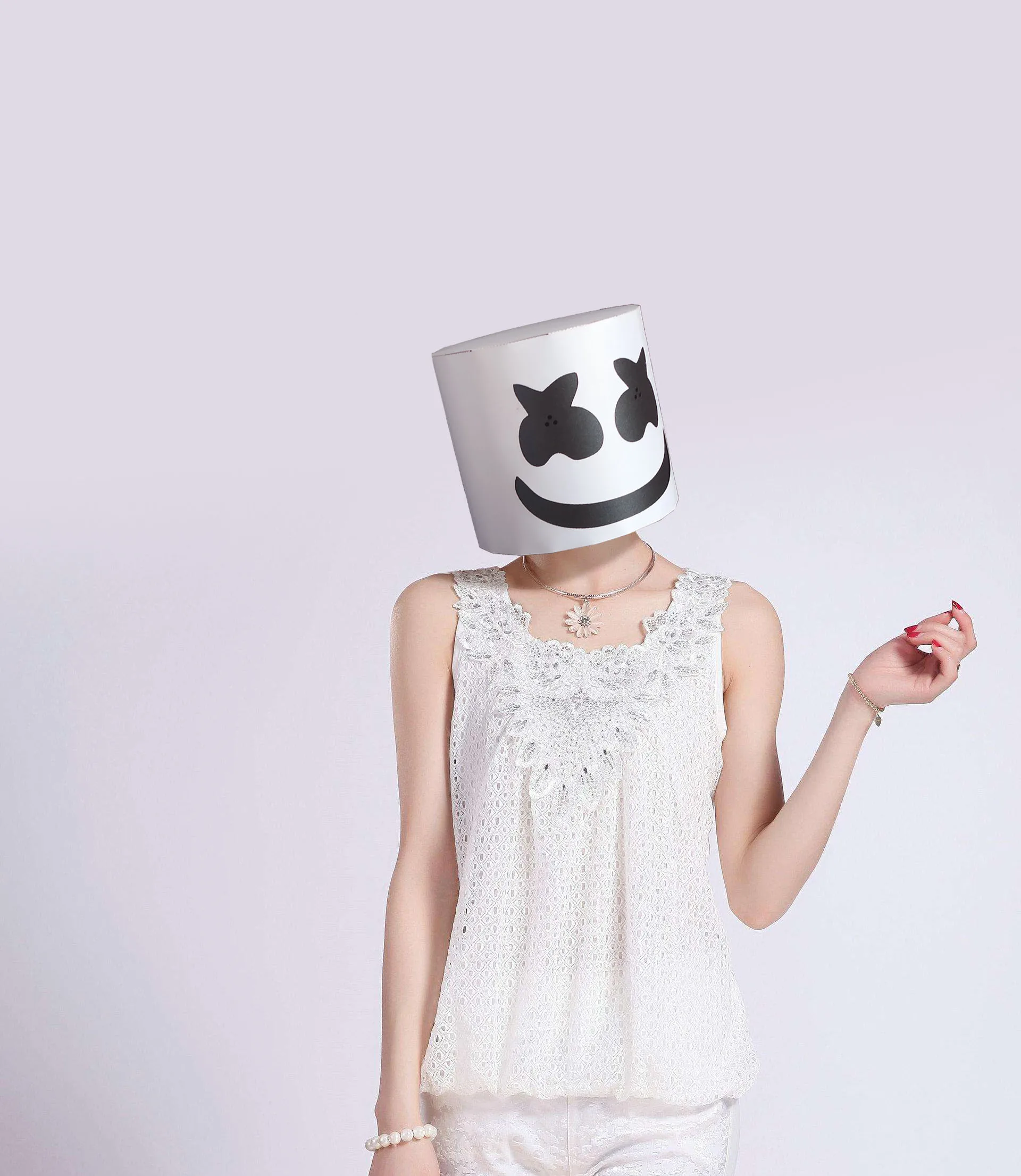 Бумажная маска 3d DJ Marshmello костюм косплей бумага для творчества Маска модели Рождество Хэллоуин Выпускной вечерние подарки