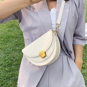 

Mini PU Leather Saddle Bag For Women 2020 Fashion Crossbody Bags Female Shoulder Handbags Female Solid Color Cross Body Bag