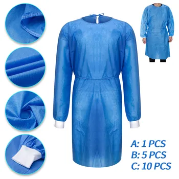 

1/5/10pc Disposable Protective Isolation Clothing Waterproof Against-pollution Against-stain Nursing Gown 2020 Best Sale Product